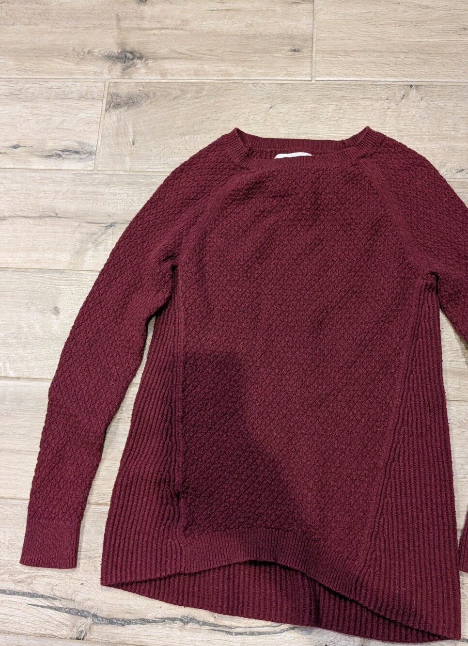 Loft Women’s Burgundy Textured Knit Sweater